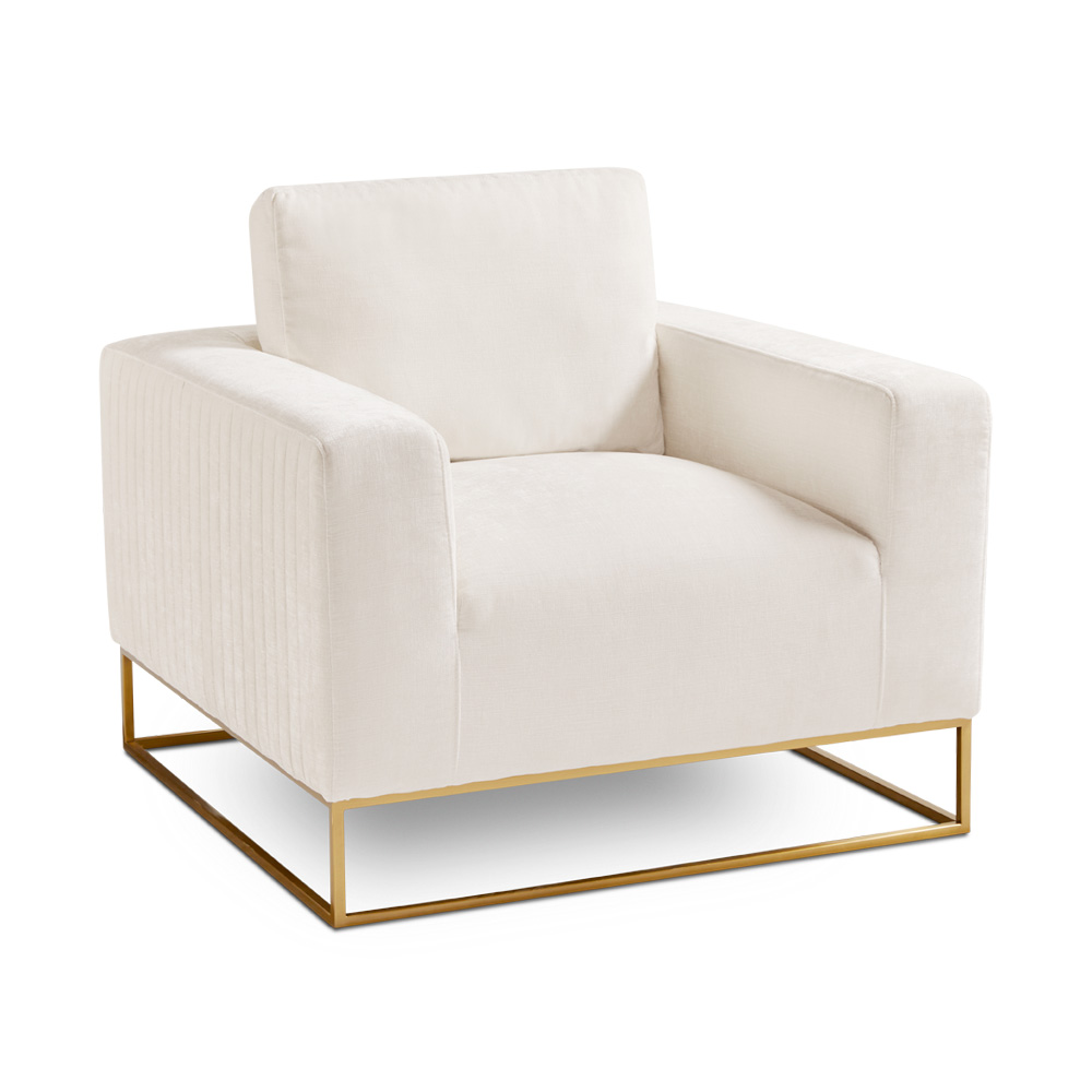 Franklin Gold Accent Chair: Contessa Vanilla
